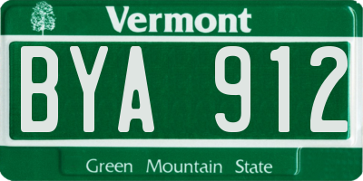 VT license plate BYA912