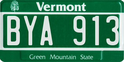 VT license plate BYA913