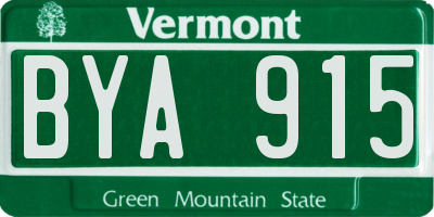 VT license plate BYA915