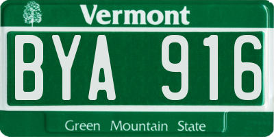 VT license plate BYA916