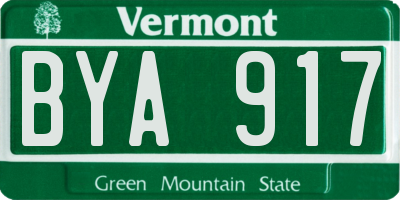 VT license plate BYA917