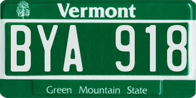 VT license plate BYA918