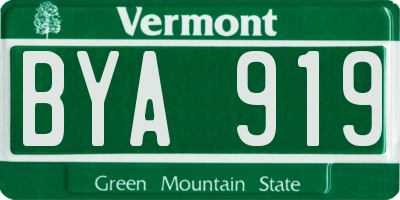 VT license plate BYA919