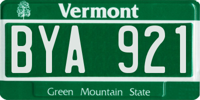 VT license plate BYA921