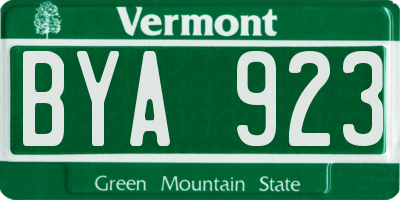 VT license plate BYA923