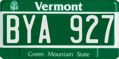 VT license plate BYA927