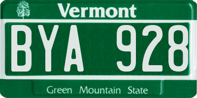 VT license plate BYA928