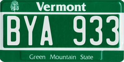 VT license plate BYA933