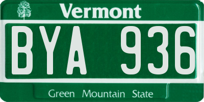 VT license plate BYA936