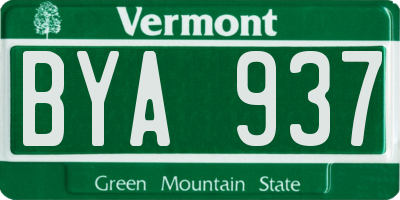 VT license plate BYA937