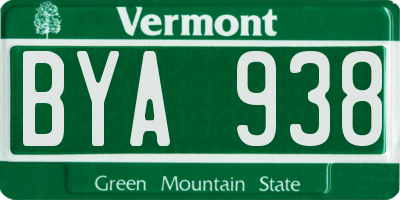 VT license plate BYA938
