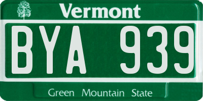 VT license plate BYA939
