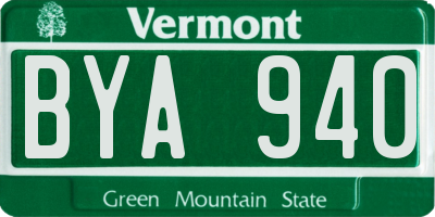 VT license plate BYA940