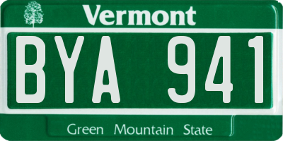 VT license plate BYA941