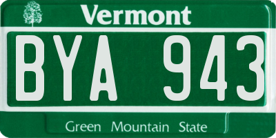 VT license plate BYA943