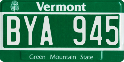 VT license plate BYA945
