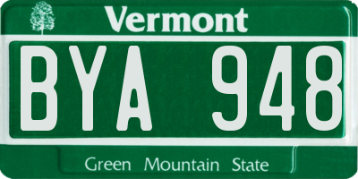 VT license plate BYA948