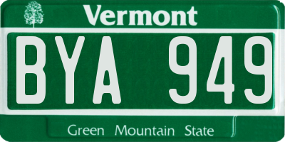 VT license plate BYA949