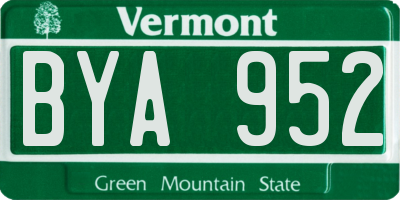 VT license plate BYA952