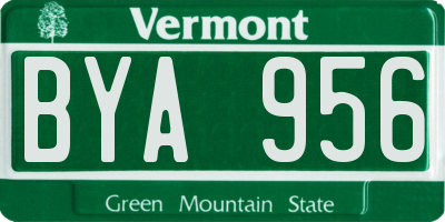 VT license plate BYA956