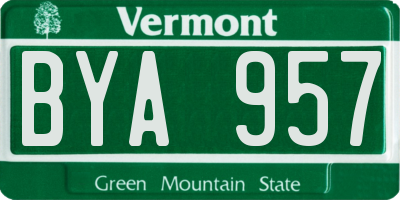 VT license plate BYA957
