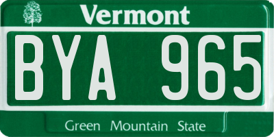 VT license plate BYA965