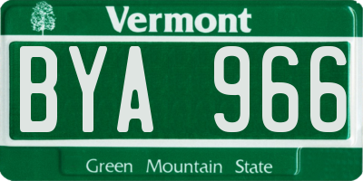 VT license plate BYA966