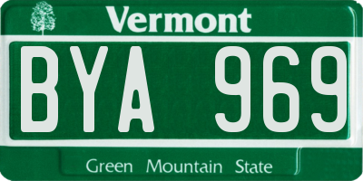 VT license plate BYA969