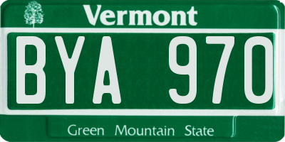 VT license plate BYA970