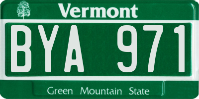 VT license plate BYA971