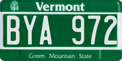 VT license plate BYA972