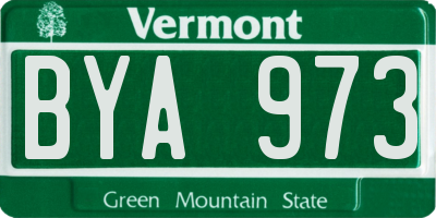 VT license plate BYA973
