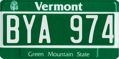 VT license plate BYA974