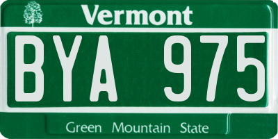 VT license plate BYA975