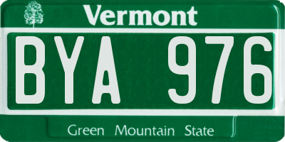 VT license plate BYA976