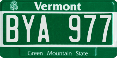 VT license plate BYA977