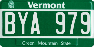 VT license plate BYA979
