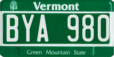 VT license plate BYA980