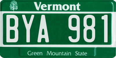 VT license plate BYA981