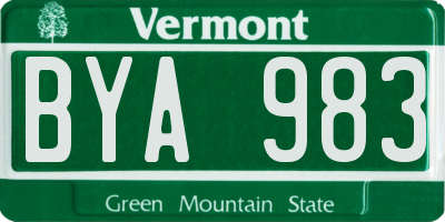 VT license plate BYA983