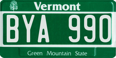 VT license plate BYA990