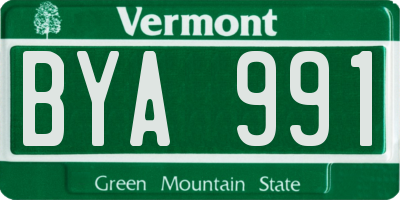 VT license plate BYA991