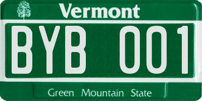 VT license plate BYB001