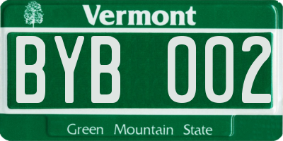 VT license plate BYB002