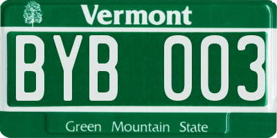 VT license plate BYB003