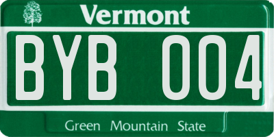 VT license plate BYB004
