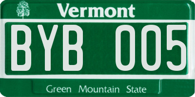 VT license plate BYB005