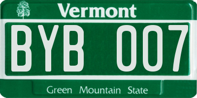 VT license plate BYB007