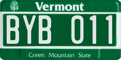 VT license plate BYB011