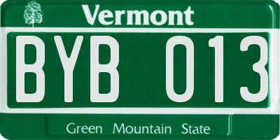 VT license plate BYB013